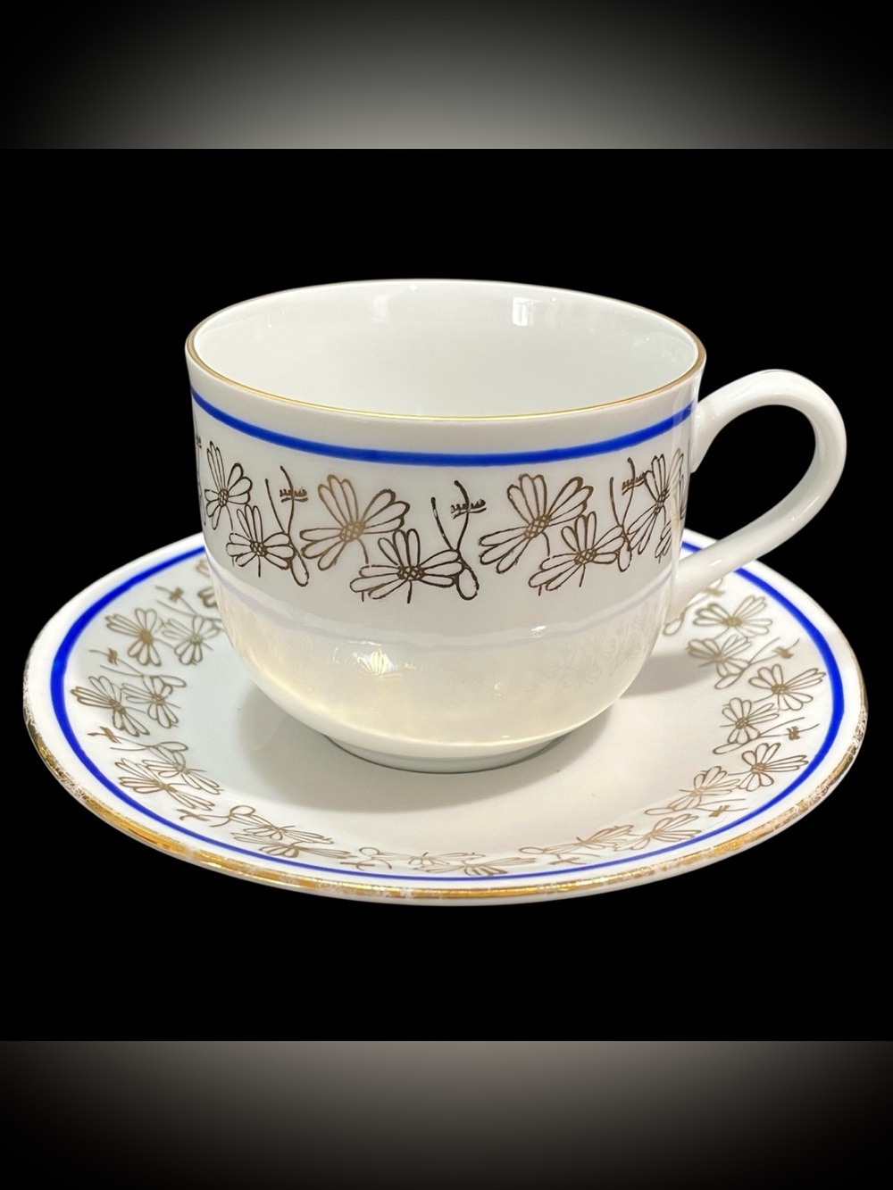 Vintage 1960s Moritz Zdekauer MZ Czechoslovakia Porcelain Teacup and Saucer